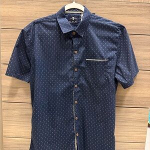 Men's Navy Casual Button-Down Shirt